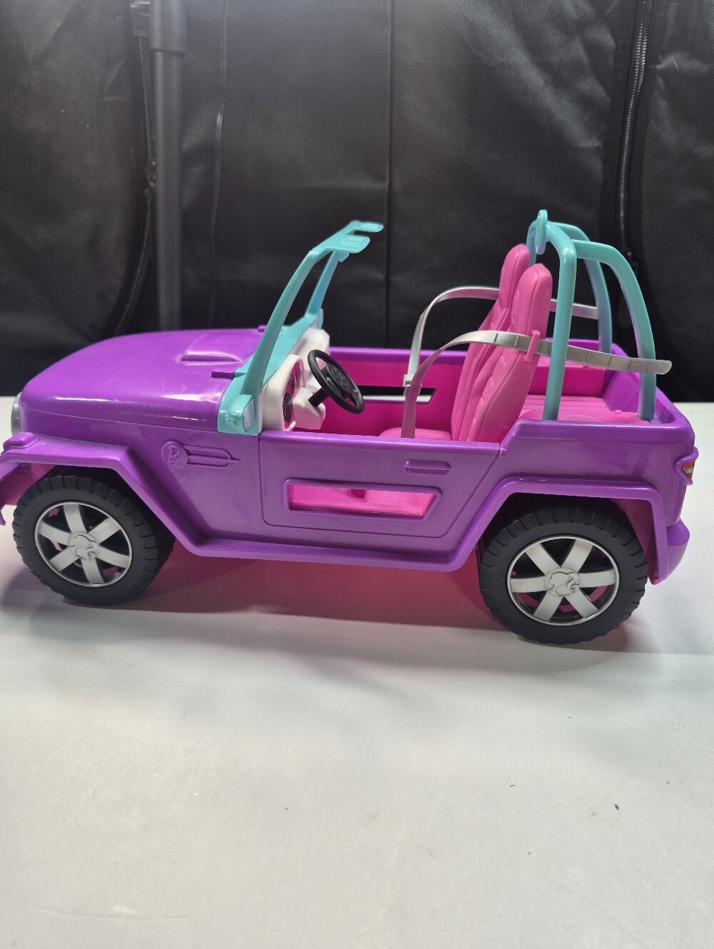 Barbie Toy Car, Doll-Sized SUV, Purple Off-Road Vehicle with 2 Pink Seats